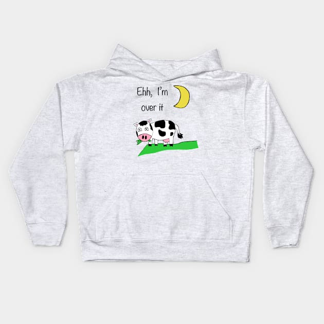 Cow over the moon Kids Hoodie by shellTs